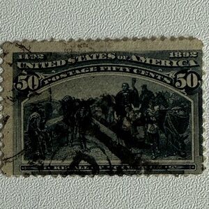 U.S. Scott # 240 Columbian Exposition 1893, Used. Black 50 Cents